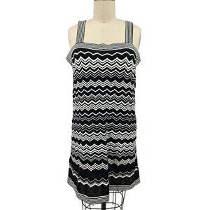 New Missoni For Target Tank Dress Womens M Black White Chevron Knit